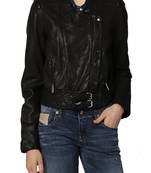 women's black napa leather biker jacket classic moto zip style premium advanced