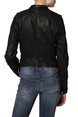 women's black napa leather biker jacket classic moto zip style premium advanced 3