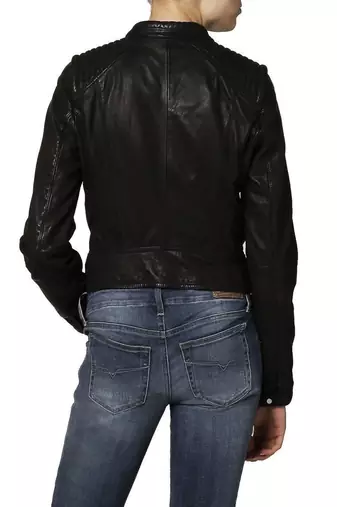 women's black napa leather biker jacket classic moto zip style premium advanced