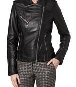 women's black napa leather biker jacket classic moto zip style exclusive premium