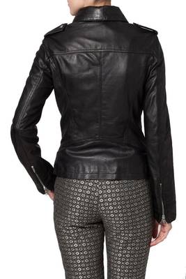 women's black napa leather biker jacket classic moto zip style exclusive premium 2