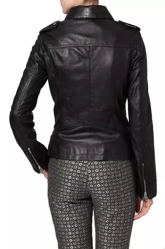 women's black napa leather biker jacket classic moto zip style exclusive premium