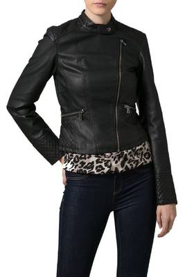 women's black napa leather biker jacket classic moto zip style exclusive exclusive 1