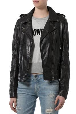 women's black napa leather biker jacket classic moto zip style exclusive stylish 1