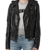 women's black napa leather biker jacket classic moto zip style exclusive stylish