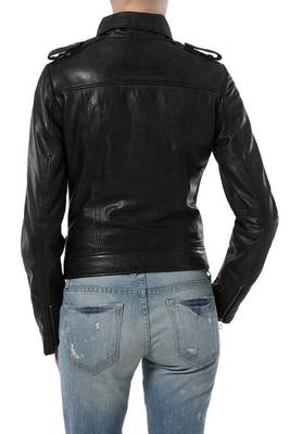 women's black napa leather biker jacket classic moto zip style exclusive stylish 3
