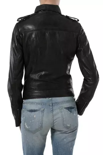women's black napa leather biker jacket classic moto zip style exclusive stylish