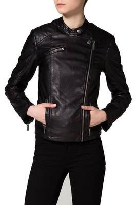 women's black napa leather biker jacket classic moto zip style exclusive authentic 1