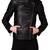 Women black 100% lambskin black leather jacket biker motorcycle napa leather jacket-89