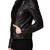 Women black 100% lambskin black leather jacket biker motorcycle napa leather jacket-89