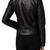 Women black 100% lambskin black leather jacket biker motorcycle napa leather jacket-89