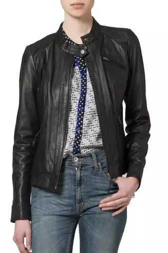 women's black napa leather biker jacket classic moto zip style exclusive genuine
