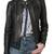 Women black 100% lambskin black leather jacket biker motorcycle napa leather jacket-91