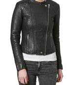 women's black napa leather biker jacket classic moto zip style exclusive superior