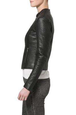 women's black napa leather biker jacket classic moto zip style exclusive superior 2