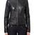 Women black 100% lambskin black leather jacket biker motorcycle napa leather jacket-93