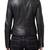 Women black 100% lambskin black leather jacket biker motorcycle napa leather jacket-93