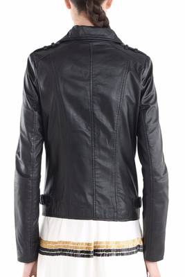 women's black napa leather biker jacket classic moto zip style exclusive elegant 3