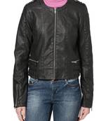 women's black napa leather biker jacket classic moto zip style exclusive sophisticated