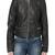 Women black 100% lambskin black leather jacket biker motorcycle napa leather jacket-95
