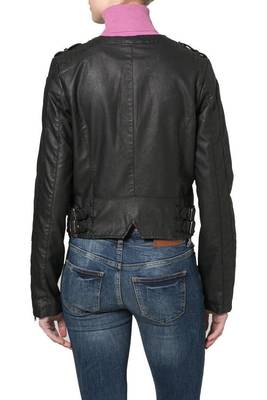 women's black napa leather biker jacket classic moto zip style exclusive sophisticated 2