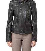 women's black napa leather biker jacket classic moto zip style exclusive classic