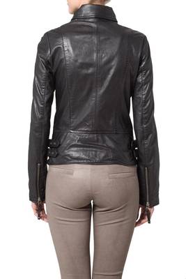 women's black napa leather biker jacket classic moto zip style exclusive classic 2