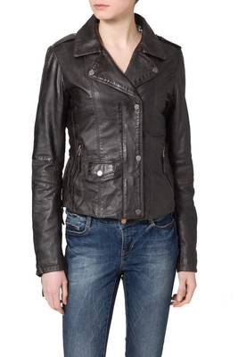 women's black napa leather biker jacket classic moto zip style exclusive versatile 1