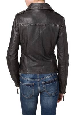 women's black napa leather biker jacket classic moto zip style exclusive versatile 2