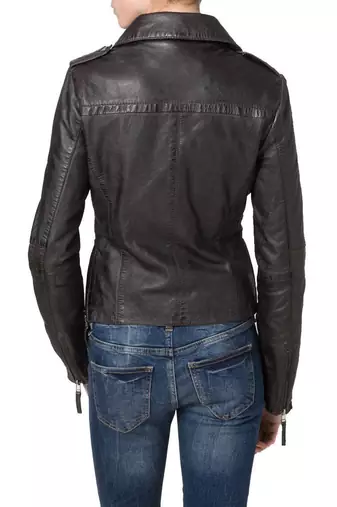 women's black napa leather biker jacket classic moto zip style exclusive versatile