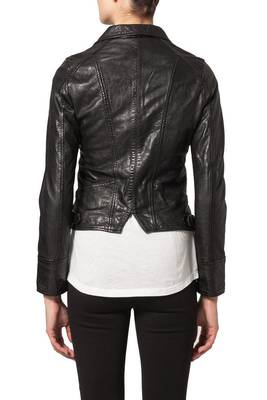 women's black napa leather biker jacket classic moto zip style exclusive timeless 2