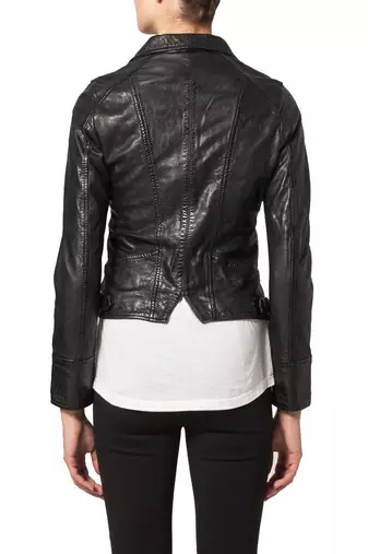 women's black napa leather biker jacket classic moto zip style exclusive timeless