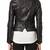 Women black 100% lambskin black leather jacket biker motorcycle napa leather jacket-98