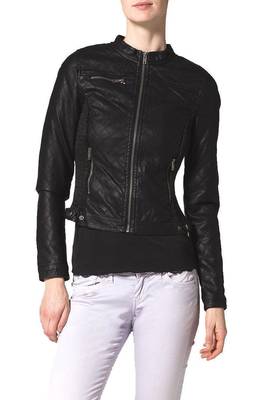 women's black napa leather biker jacket classic moto zip style exclusive distinctive 1