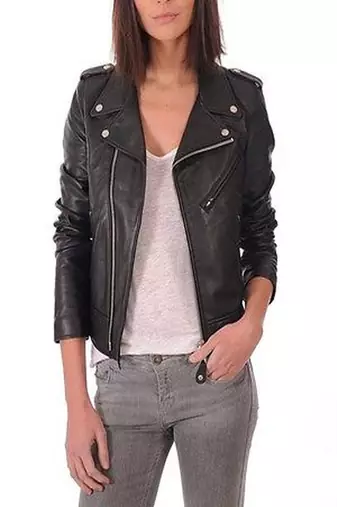 women's black napa leather biker jacket classic moto zip style exclusive luxury