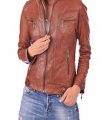 women's genuine lambskin leather biker jacket classic moto zip style sophisticated