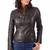 Women’s genuine lambskin black leather biker jacket slim fit designer motorcycle-c104