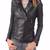 Women’s genuine lambskin black leather biker jacket slim fit designer motorcycle-c107