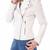 Women’s genuine lambskin white leather biker jacket slim fit designer motorcycle-c109
