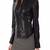 Women’s genuine lambskin black leather biker jacket slim fit designer motorcycle-c112