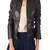 Women’s genuine lambskin black leather biker jacket slim fit designer motorcycle-c118