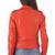 Women’s genuine lambskin orange leather biker jacket slim fit designer motorcycle-c120