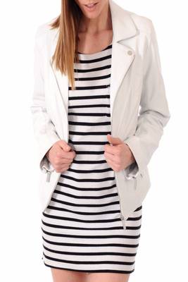 women's white lambskin leather biker jacket classic moto zip style exclusive 2