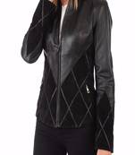 women's black napa leather biker jacket classic moto zip style exclusive deluxe