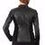 Women's black biker jacket slim fit real lambskin 100% handmade pure napa black-c125