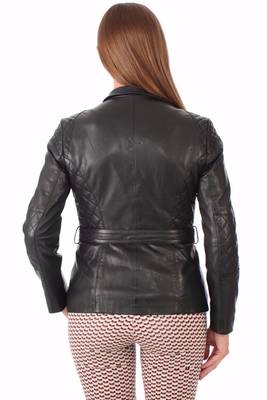 women's black napa leather biker jacket classic moto zip style exclusive elite 2