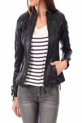 women's genuine lambskin leather biker jacket classic moto zip style timeless 2