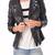 Womens genuine lambskin leather motorcycle slim fit designer ladies biker jacket-c133