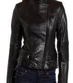 women's genuine lambskin leather biker jacket classic moto zip style elite