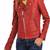 Womens genuine lambskin red leather motorcycle slim fit designer ladies biker jacket-c135